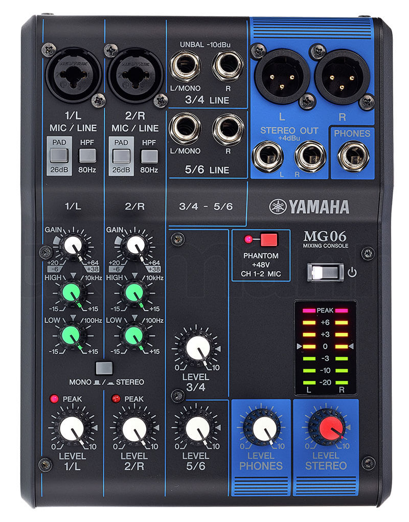 Bảng điều khiển bàn Mixer Yamaha MG06