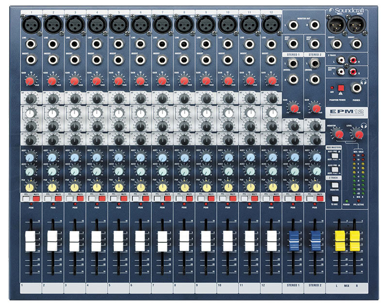 Bảng điều khiển của Mixer Soundcraft EPM12