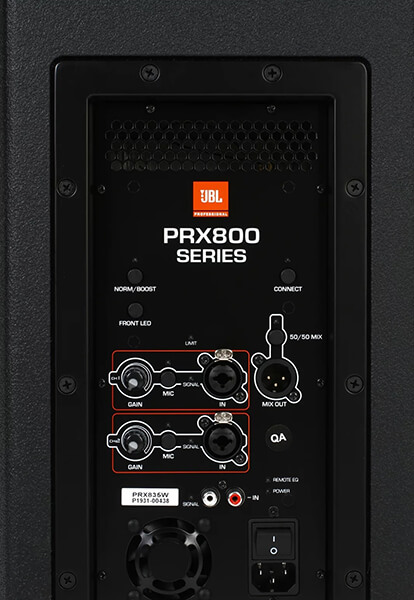 Giao diện điều khiển và kết nối của Loa JBL PRX835W
