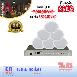 Combo 6 Loa Âm Trần Kết Nối Bluetooth Nghe Nhạc Cho Nhà Hàng
