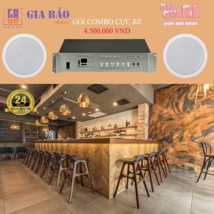 Combo loa âm trần kết nối bluetooth cho quán cafe